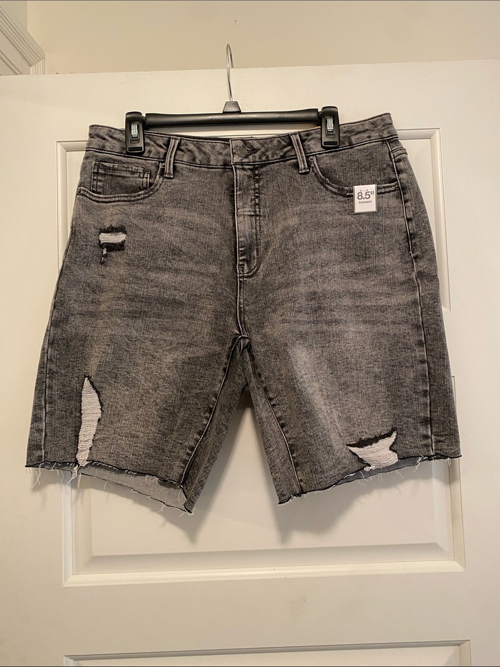 Faded black Bermuda shorts